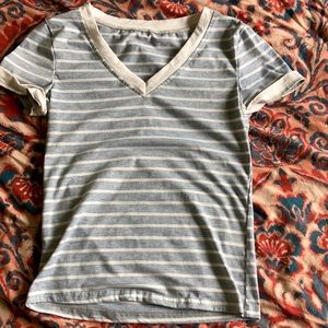 Short sleeve striped grey shirt from SHEIN